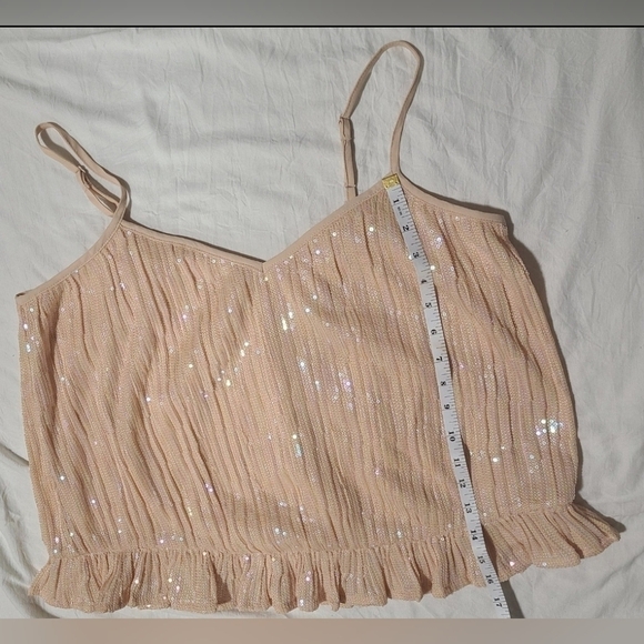 Anthropologie pink sequin tank top - Picture 4 of 8